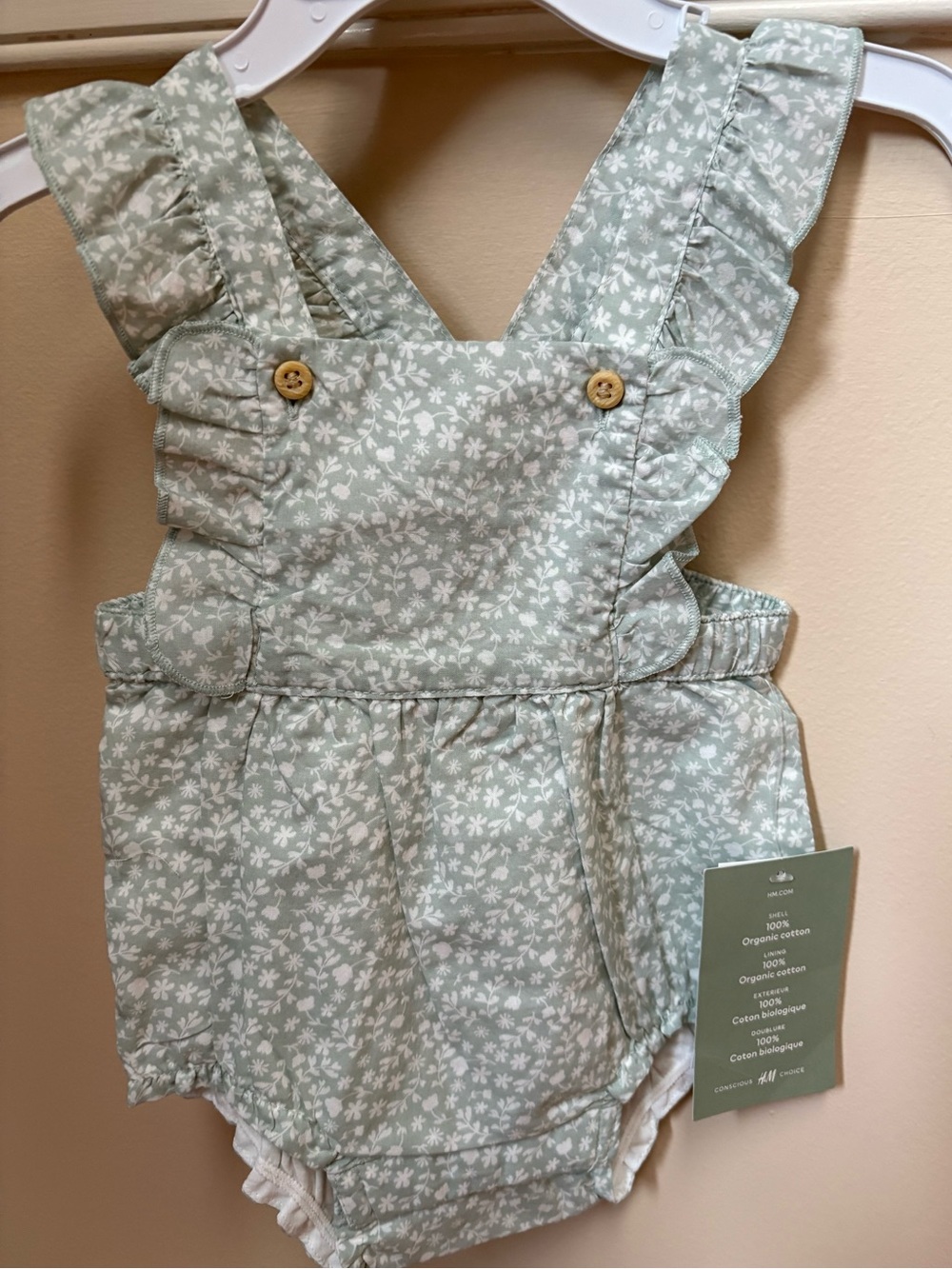 H&M Organic Cotton Floral Infant Romper NWT